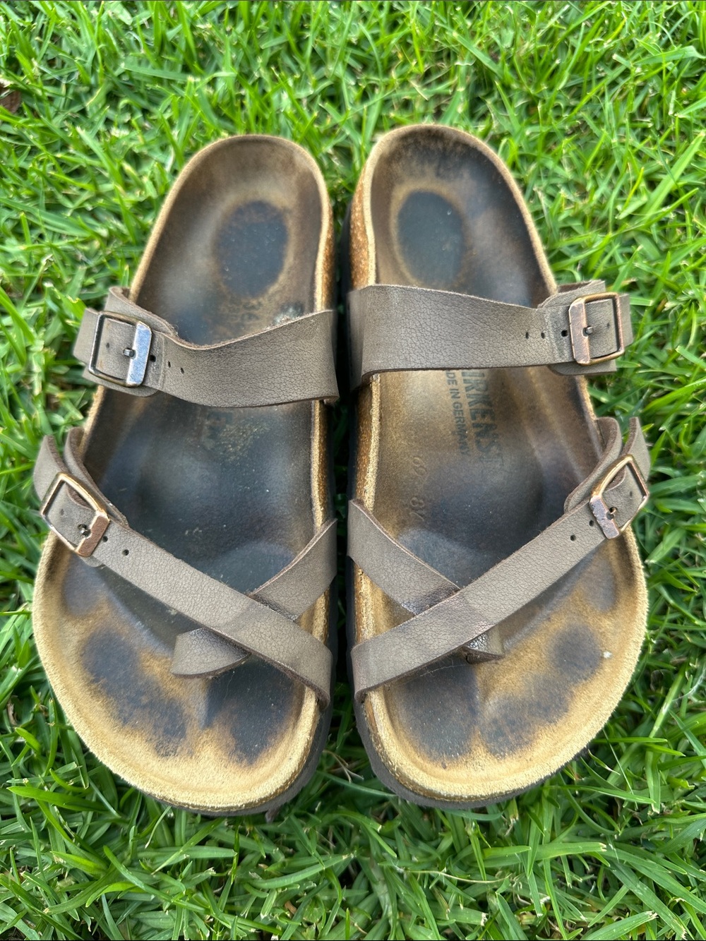 Birkenstock Brown Two-Strap Sandals